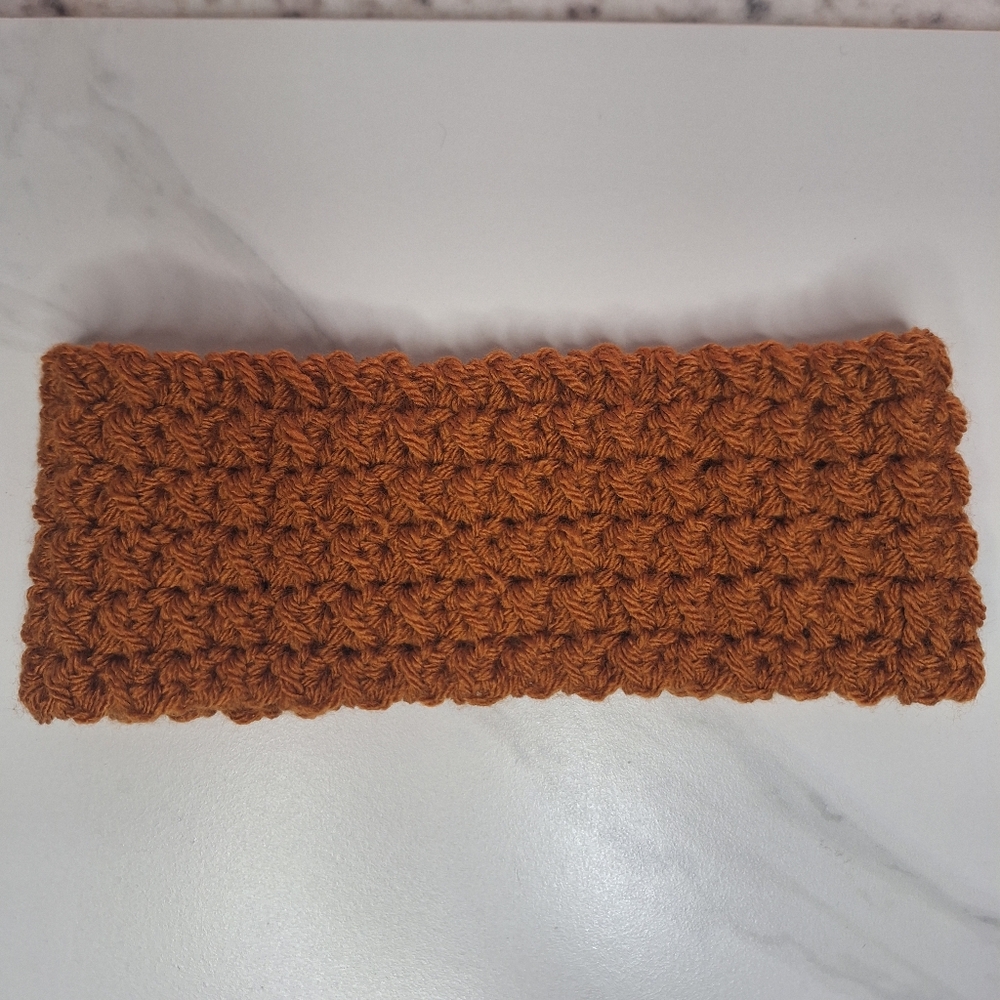 Handmade Crochet Rust Ear Warmers Head Band Handcrafted 100% Acrylic